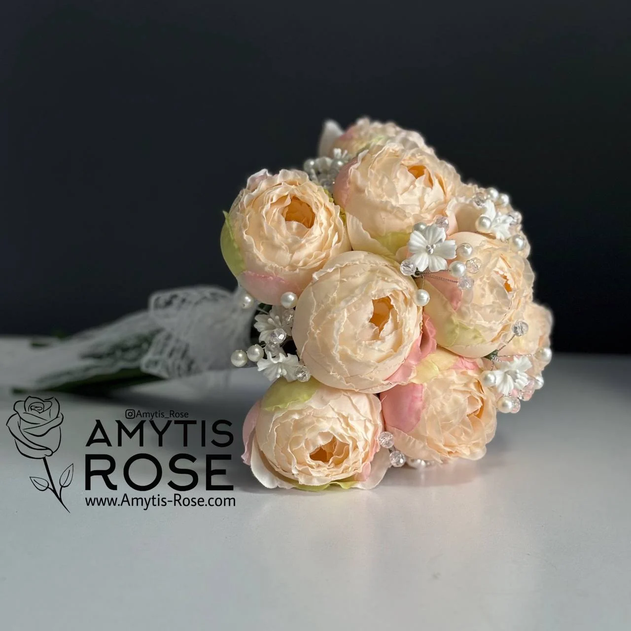 دسته گل عروس مدل پیونی 601#